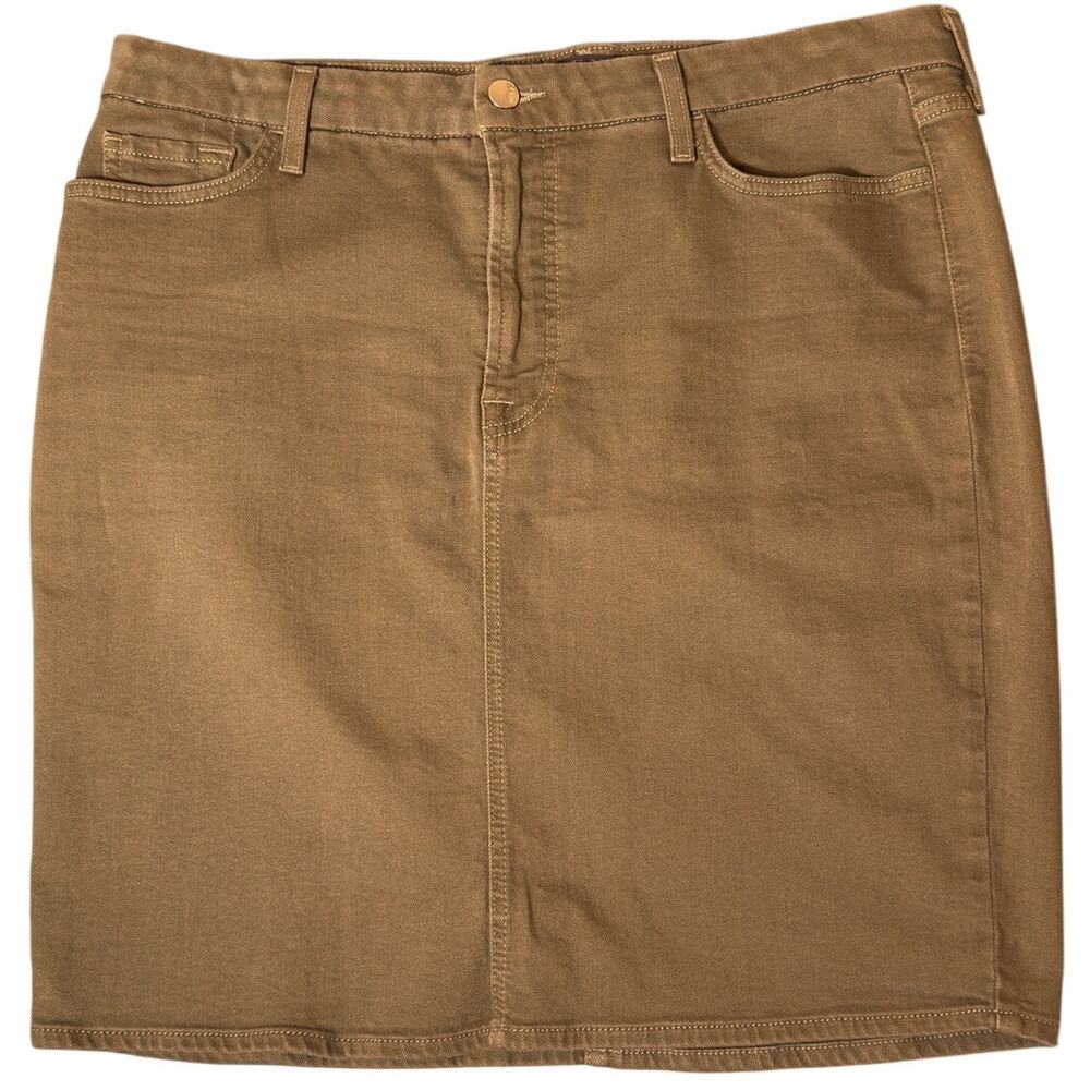 Jen 7 by Seven for Mankind Olive Green Denim Pencil Skirt Size 14